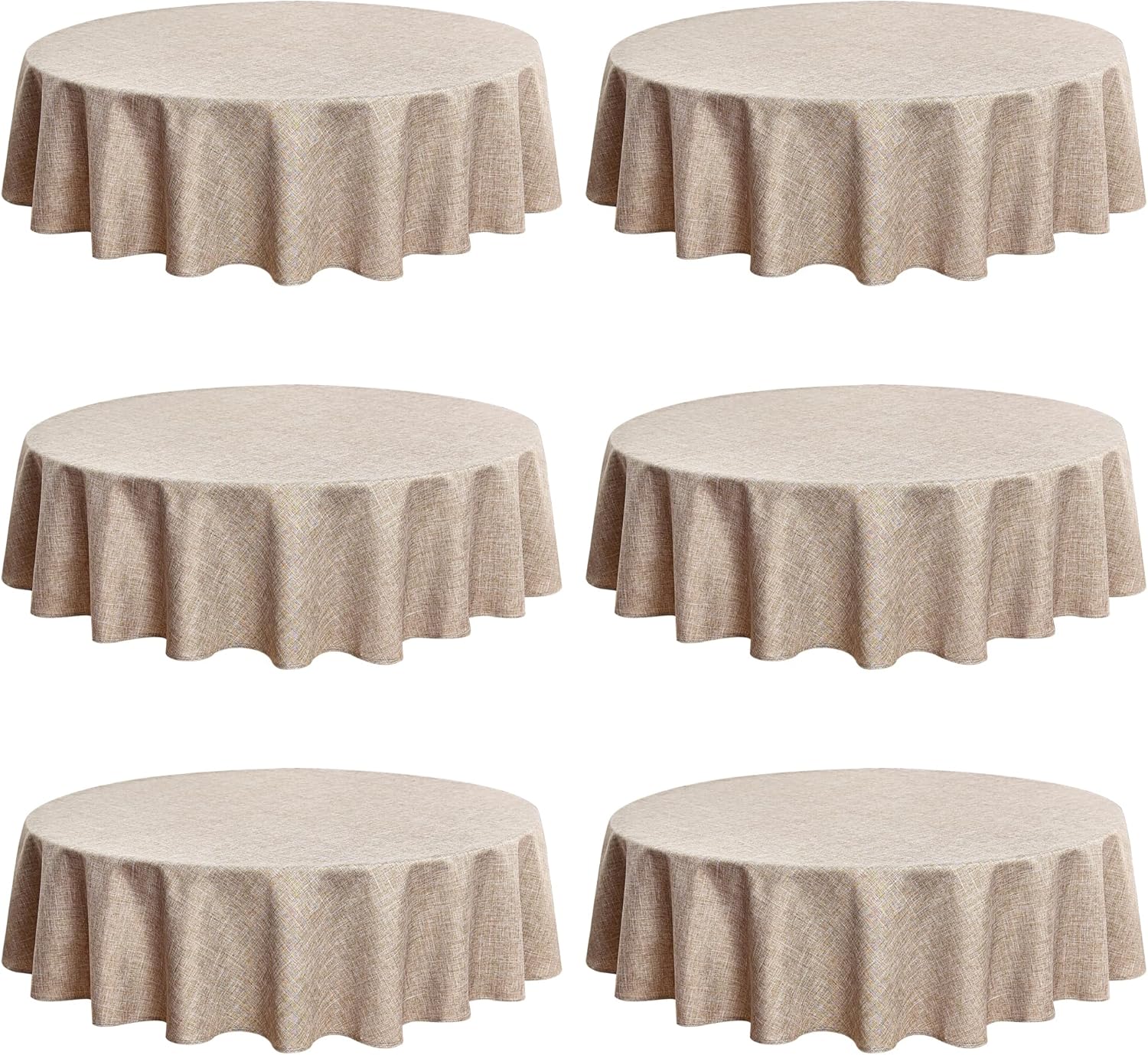 Fitable Nature Faux Linen Tablecloths Rectangle 60 x 84 Inch - 2 Pack Neutral Table Clothes for 4-6 Foot Tables, Wrinkle-Proof Faux Burlap Table Cover for Dining, Farmhouse, Outdoor Picnic, Camping