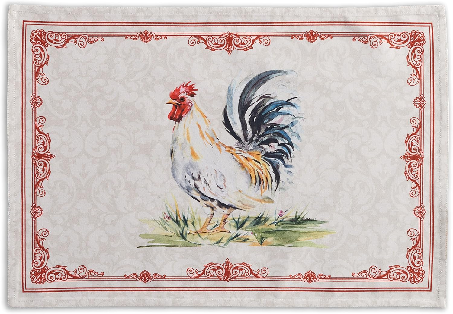 Maison d' Hermine Placemats Set of 4 100% Cotton Washable Cloth Place Mats Reusable Table Mats for Kitchen Dining Party Wedding Valentines Day Decorations Spring/Summer (Marquise, 13" x 19")