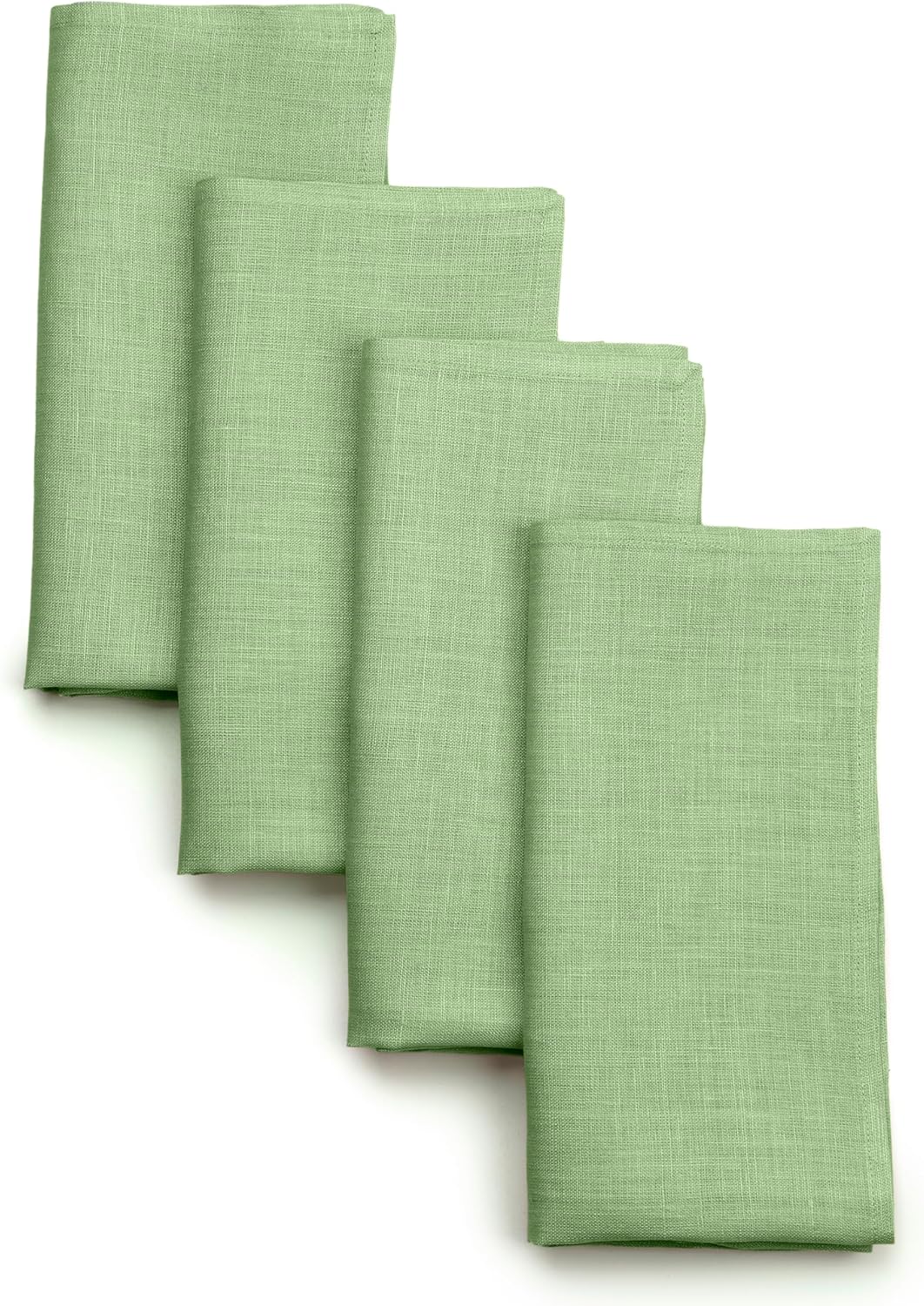 D'Moksha Homes Natural Linen Napkins 18 x 18 Inch - 100% Pure Linen Cloth Washable Dinner Napkins Set of 4 for Valentines, Spring, Easter