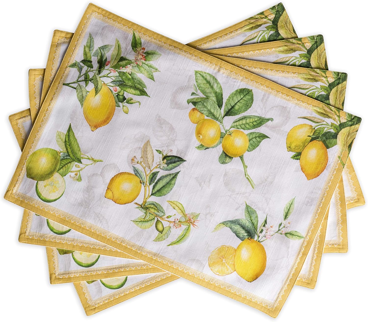 Maison d' Hermine Placemats Set of 4 100% Cotton Washable Cloth Place Mats Reusable Table Mats for Kitchen Dining Party Wedding Valentines Day Decorations Spring/Summer (Marquise, 13" x 19")