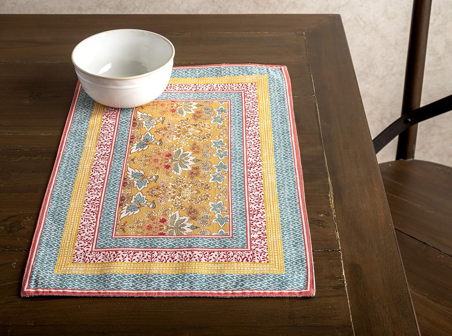 Maison d' Hermine Placemats Set of 4 100% Cotton Washable Cloth Place Mats Reusable Table Mats for Kitchen Dining Party Wedding Valentines Day Decorations Spring/Summer (Marquise, 13" x 19")