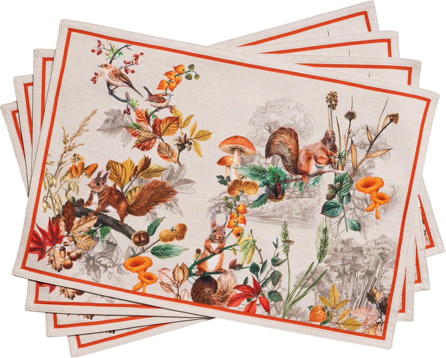 Maison d' Hermine Placemats Set of 4 100% Cotton Washable Cloth Place Mats Reusable Table Mats for Kitchen Dining Party Wedding Valentines Day Decorations Spring/Summer (Marquise, 13" x 19")