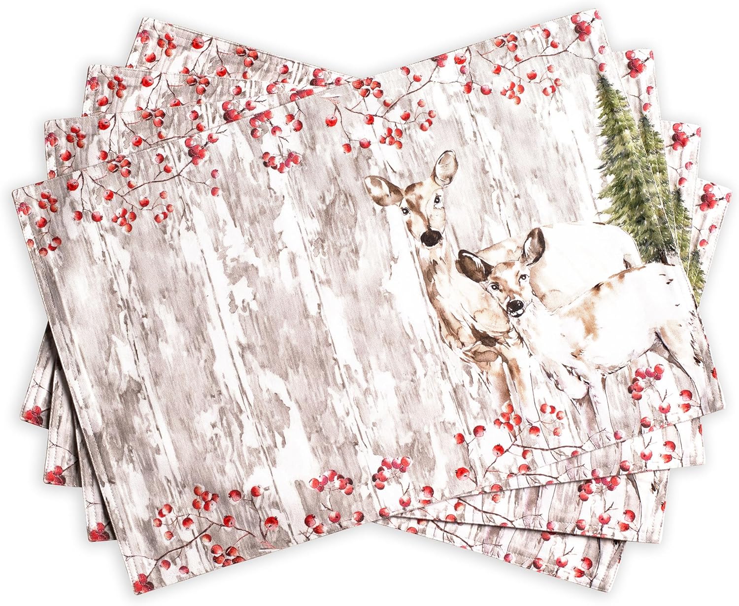 Maison d' Hermine Placemats Set of 4 100% Cotton Washable Cloth Place Mats Reusable Table Mats for Kitchen Dining Party Wedding Valentines Day Decorations Spring/Summer (Marquise, 13" x 19")