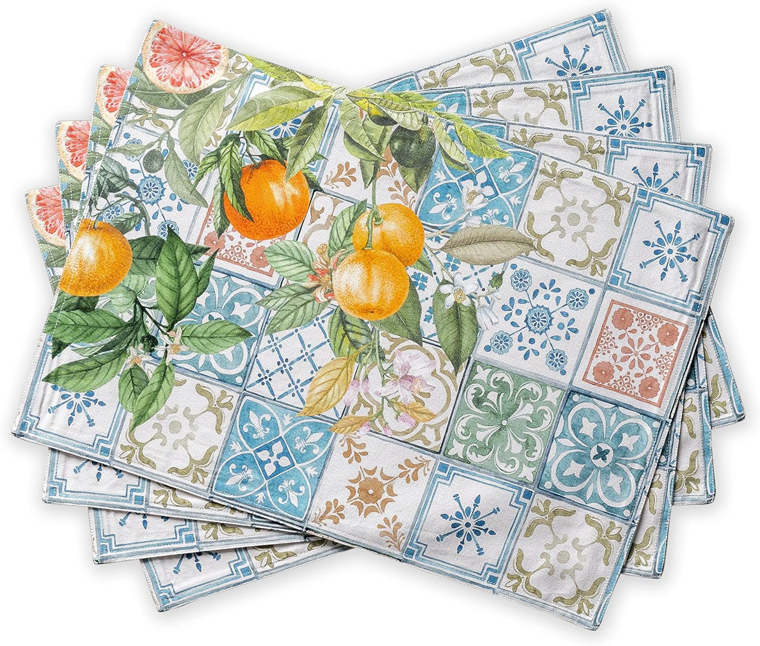 Maison d' Hermine Placemats Set of 4 100% Cotton Washable Cloth Place Mats Reusable Table Mats for Kitchen Dining Party Wedding Valentines Day Decorations Spring/Summer (Marquise, 13" x 19")