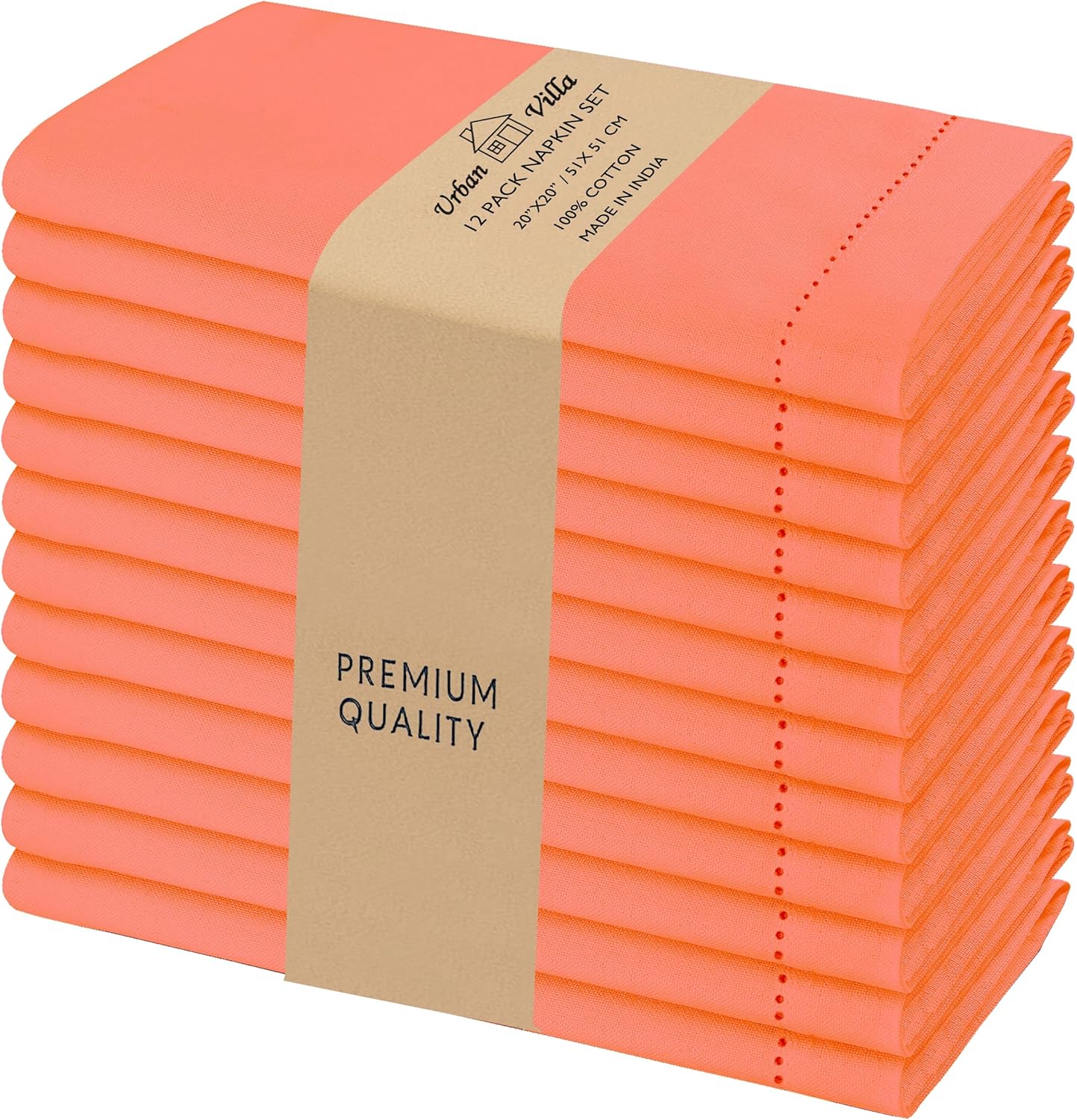 Urban Villa Cloth Napkins Cuisine Stripes 100% Cotton Absorbent Dinner Napkins Set of 12 20x20 Inches Red Multi Color Soft Durable Washable and Reusable Ideal for Everyday Use Wedding Parties Napkins