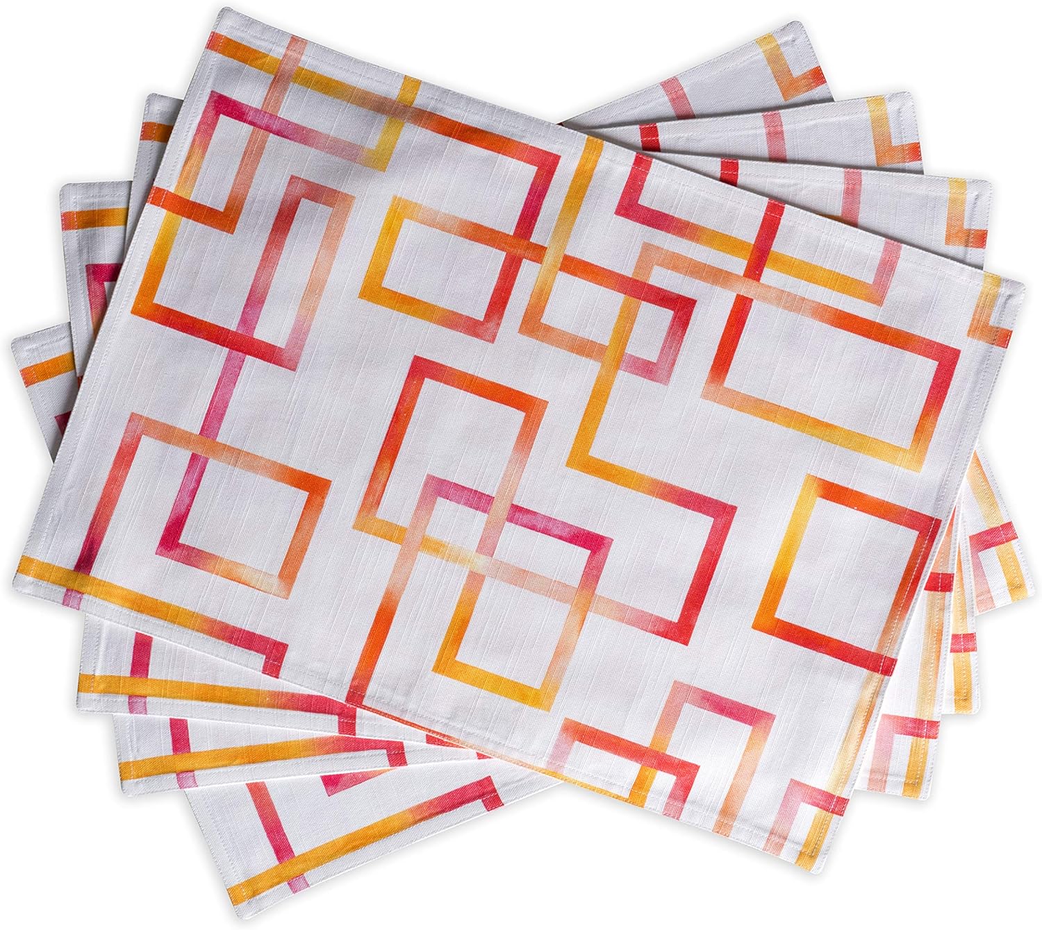 Maison d' Hermine Placemats Set of 4 100% Cotton Washable Cloth Place Mats Reusable Table Mats for Kitchen Dining Party Wedding Valentines Day Decorations Spring/Summer (Marquise, 13" x 19")