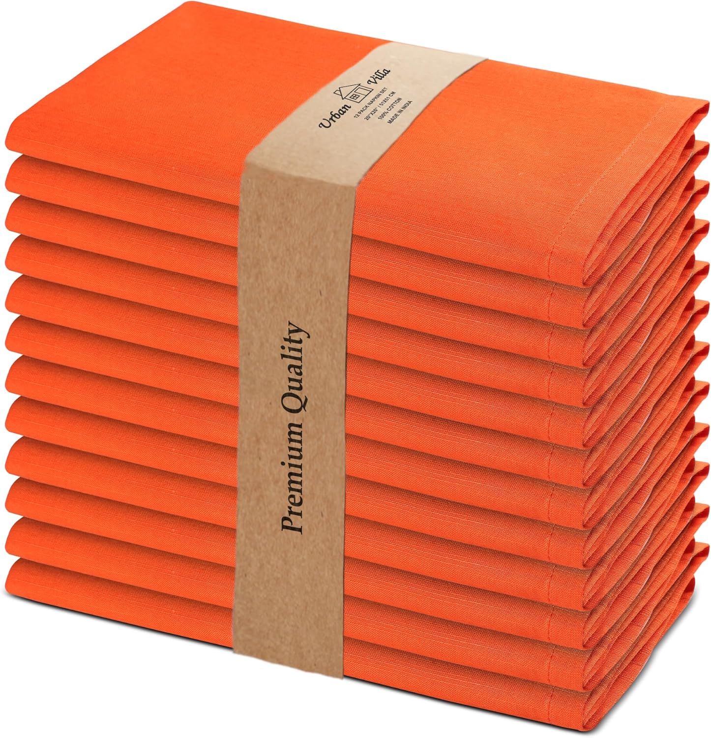 Urban Villa Cloth Napkins Set of 12 20x20 Inches 100% Cotton Napkins Cloth Washable Soft Durable Reusable Absorbent Table Dinner Napkins Cloth for Hotel Lunch Restaurant Weddings Parties-Multi Color