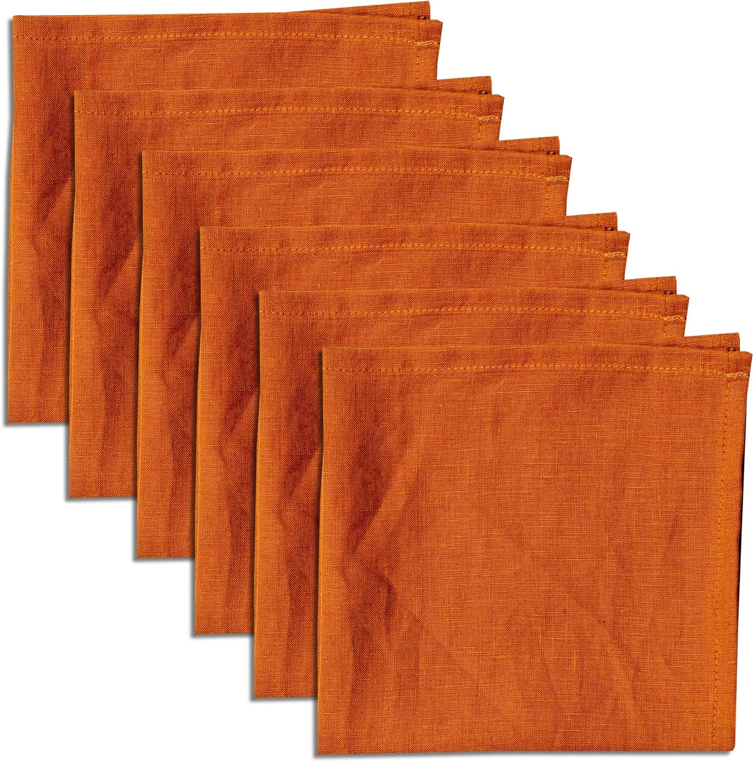 100% Pure Linen Napkins 18 x 18 Inch Natural - Set of 6 Pack Oversized Dinner Table Cloth Napkin, Washable for Home,Kitchen and Everyday Use