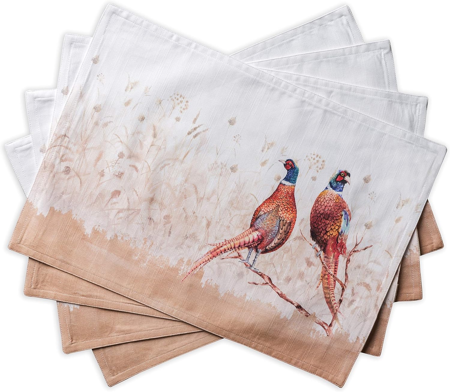 Maison d' Hermine Placemats Set of 4 100% Cotton Washable Cloth Place Mats Reusable Table Mats for Kitchen Dining Party Wedding Valentines Day Decorations Spring/Summer (Marquise, 13" x 19")