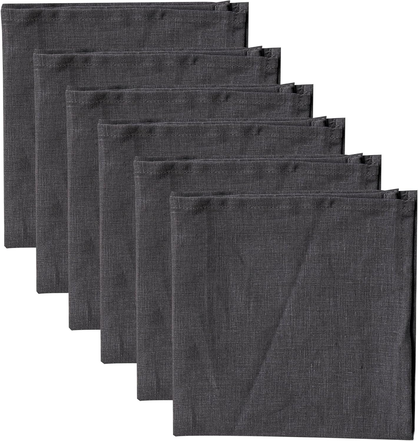 100% Pure Linen Napkins 18 x 18 Inch Natural - Set of 6 Pack Oversized Dinner Table Cloth Napkin, Washable for Home,Kitchen and Everyday Use