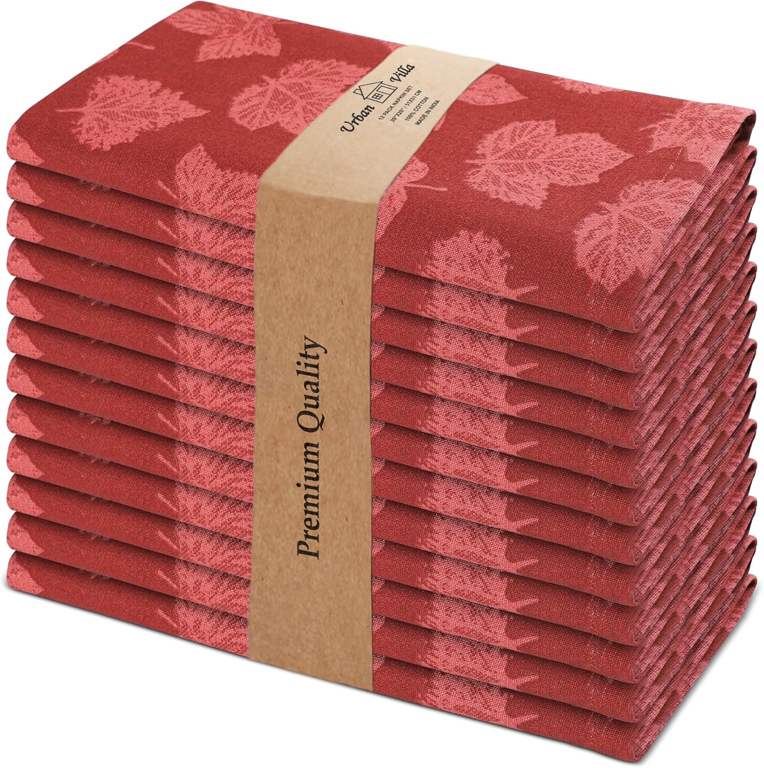 Urban Villa Cloth Napkins Set of 12 20x20 Inches 100% Cotton Napkins Cloth Washable Soft Durable Reusable Absorbent Table Dinner Napkins Cloth for Hotel Lunch Restaurant Weddings Parties-Multi Color