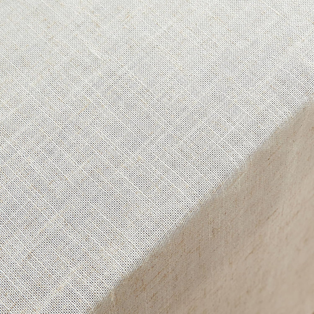 Laura Ashley Dothan Luxury Linen Blend Tablecloth for Formal Dining, Holiday, Wedding or Party, 60" x 144", Taupe