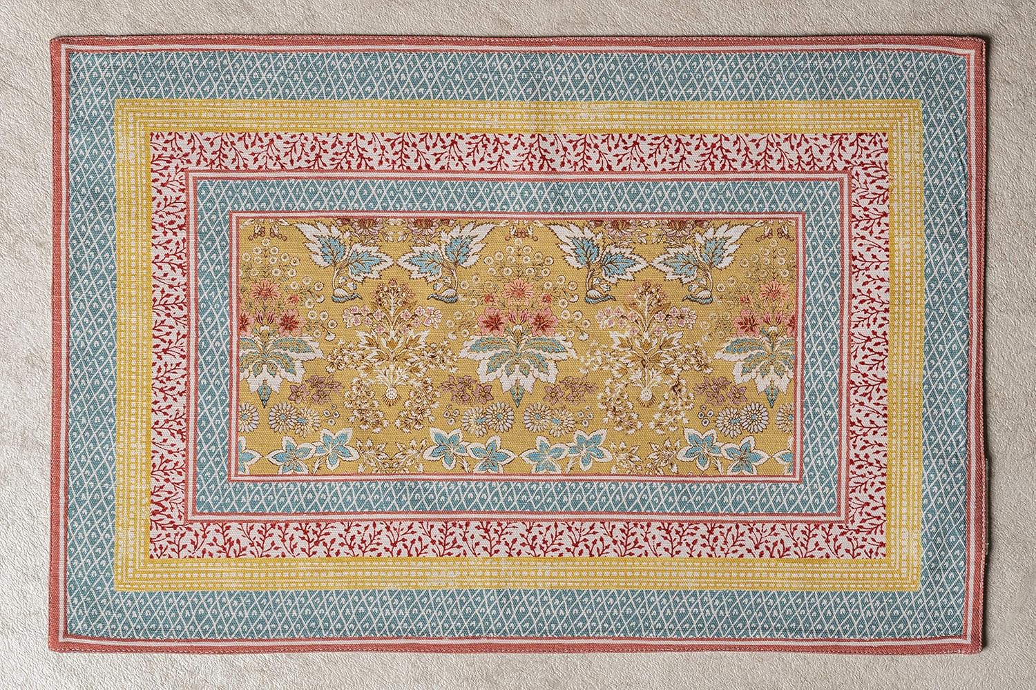 Maison d' Hermine Placemats Set of 4 100% Cotton Washable Cloth Place Mats Reusable Table Mats for Kitchen Dining Party Wedding Valentines Day Decorations Spring/Summer (Marquise, 13" x 19")